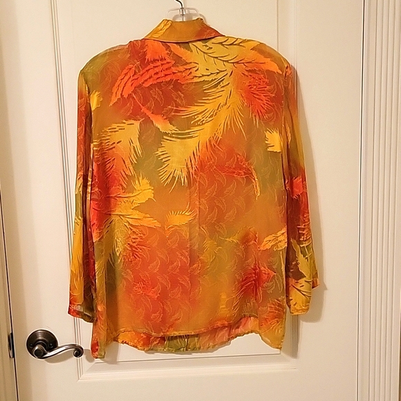 Shear blouse size medium. By Citron if Santa Monica. Fall colors - Picture 2 of 3